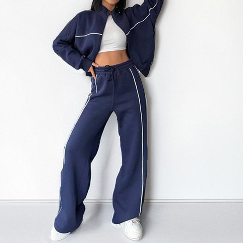 Women's Casual Zip-Up Hoodie and Pants Set