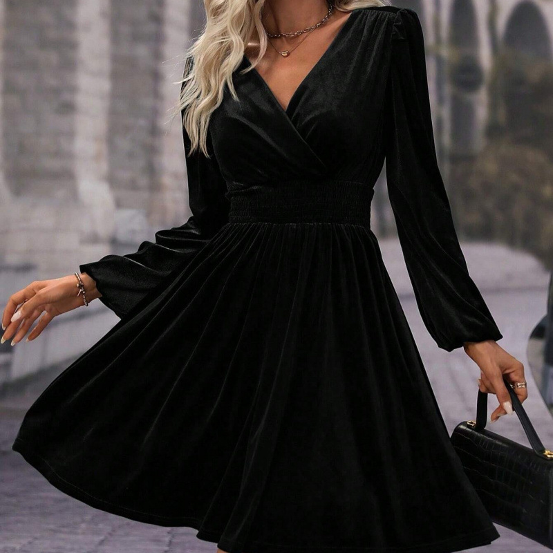 Women's High Neck Long Sleeve Tie-Dye Dress
