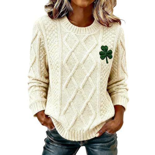 Women's Lucky Clover USA Flag Striped Print Sweatshirt
