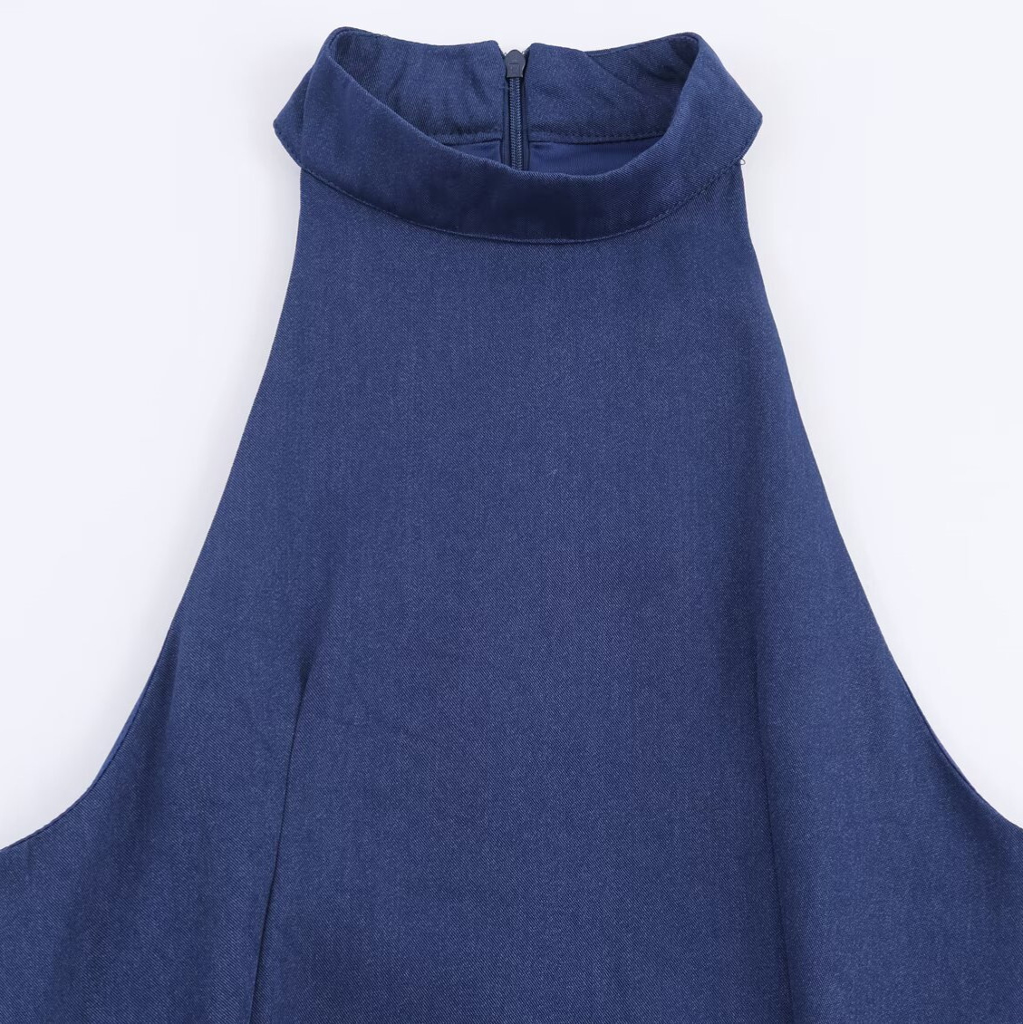 Women's Halter Neck A-Line Dress Solid Color Short Sleeveless