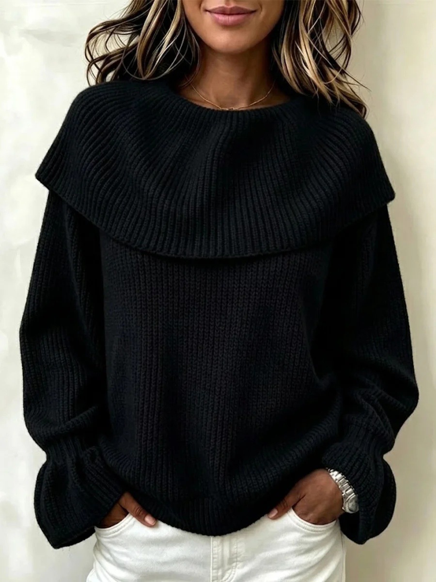 Women's Crewneck Long Sleeve Knit Sweater