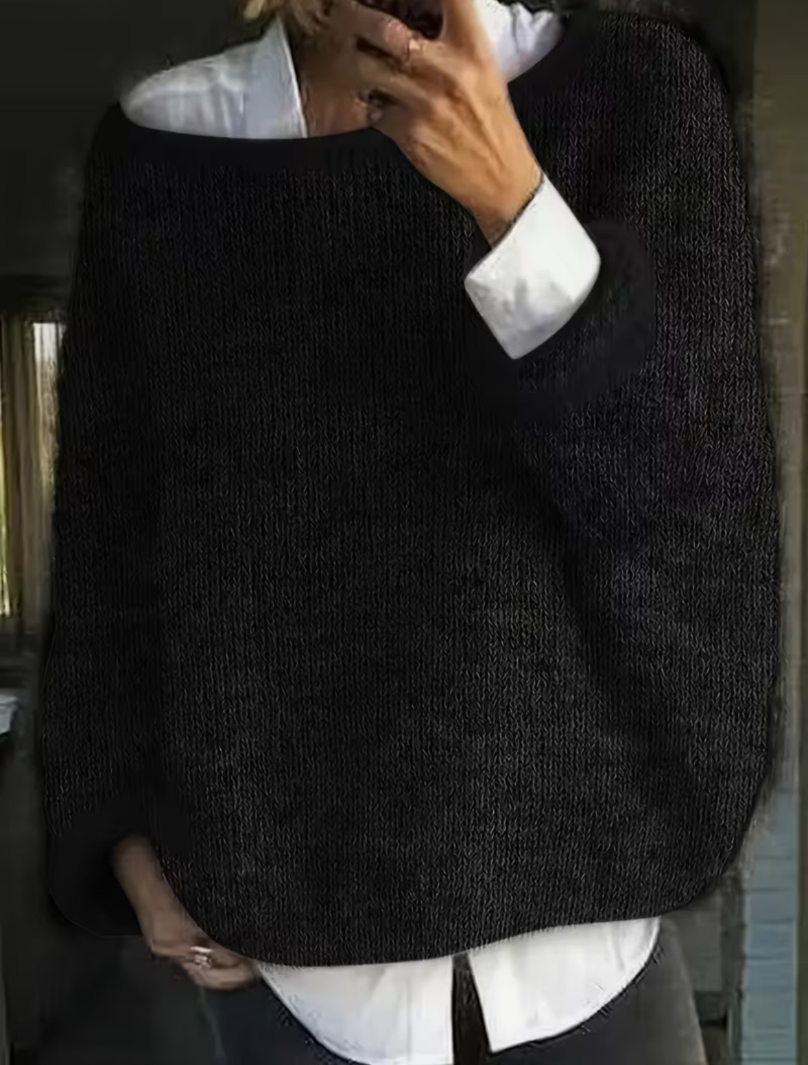 Women's Crewneck Pullover Sweater Long Sleeve Solid Color Knit Top