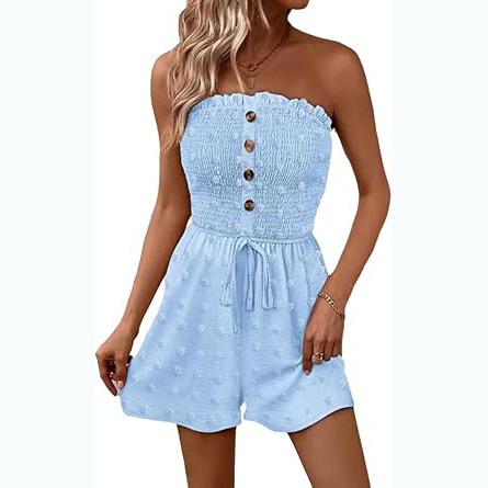 Women's Off-Shoulder Solid Color Jumpsuit