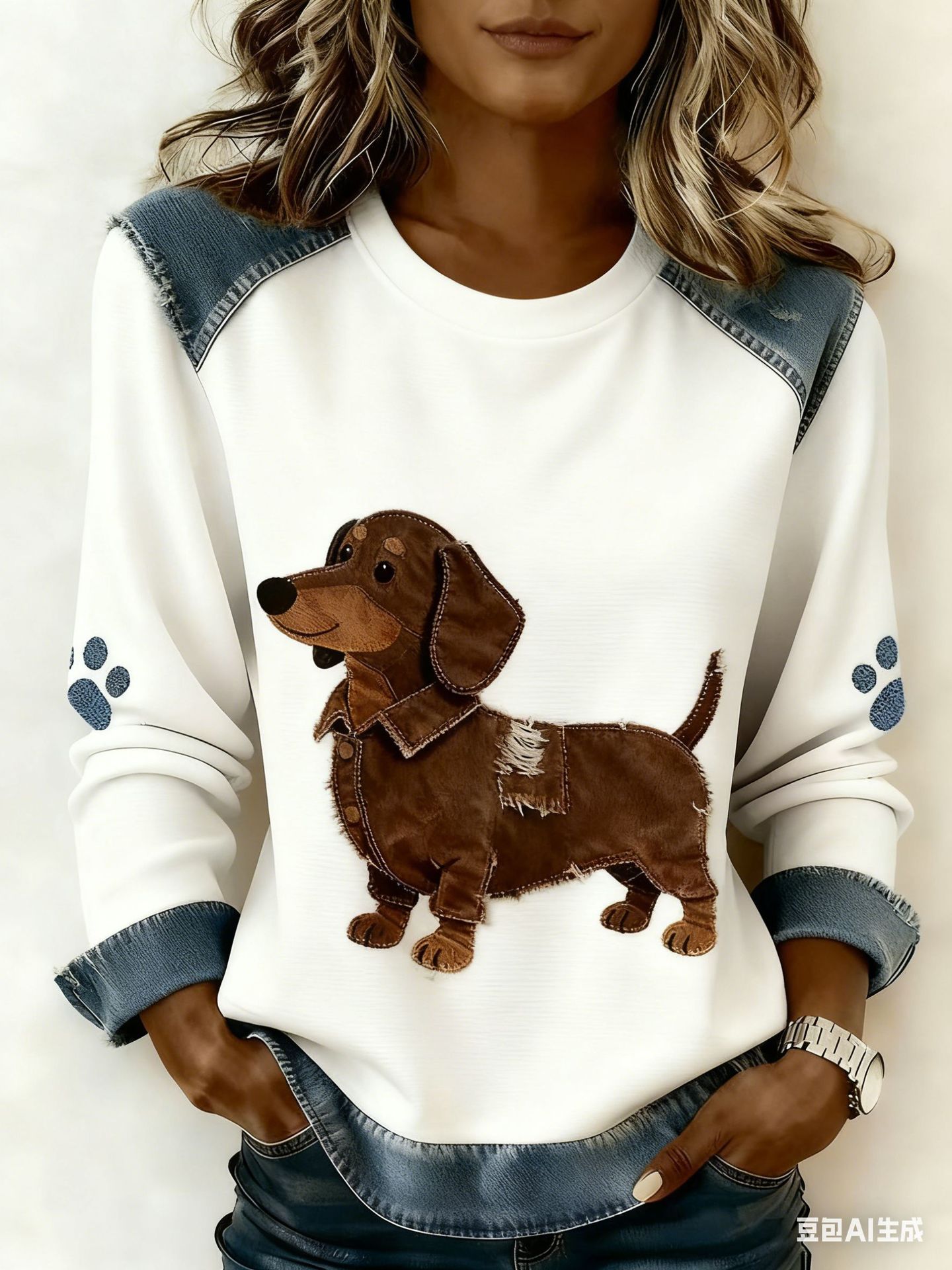 Women's Animal Lion Tiger Print Crewneck Sweatshirt