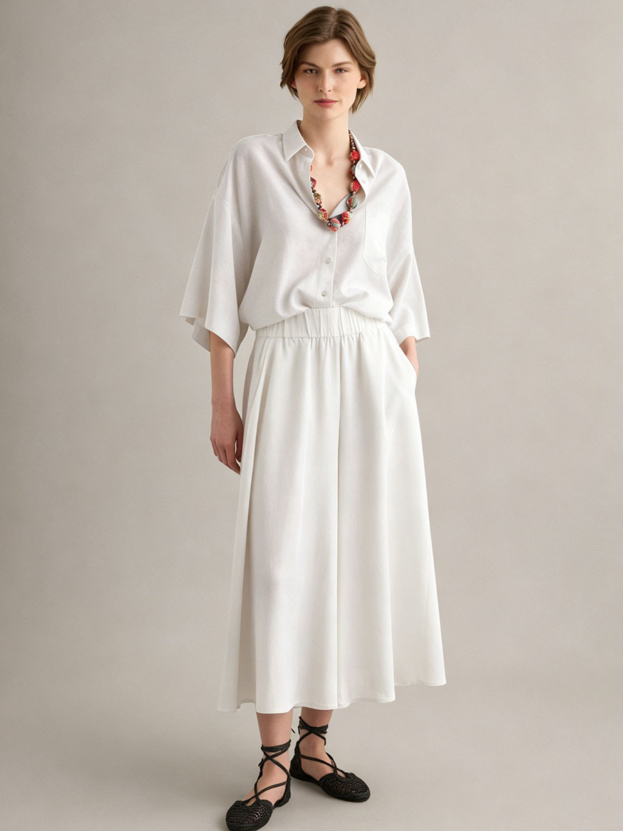 Women's Short Sleeve Top and Skirt Casual Set