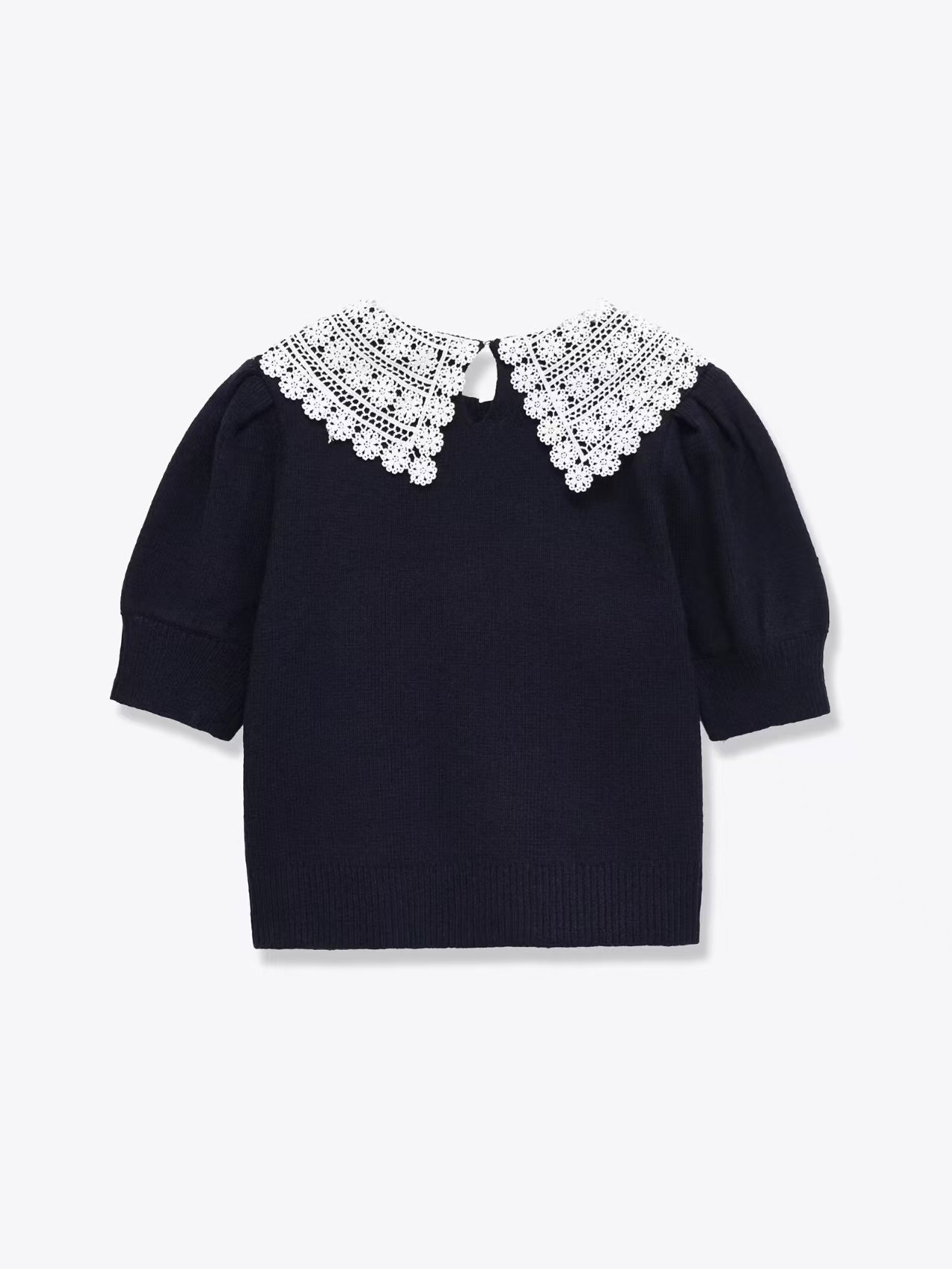Women's Cropped Doll Collar Knit Sweater