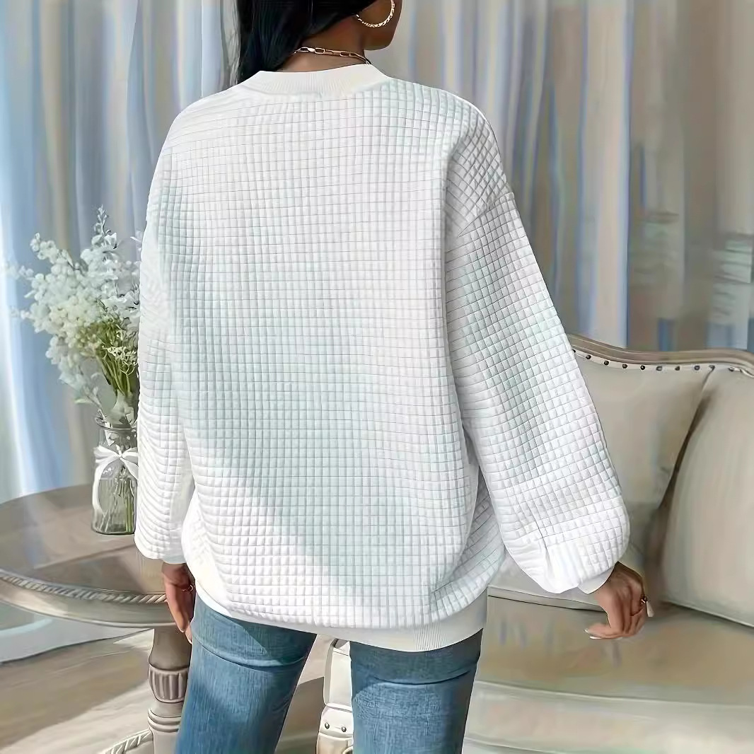 Women's Crewneck Solid Color Long Sleeve Sweatshirt Thick