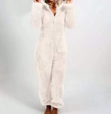 Women's Fleece-Lined Hooded Onesie Pajama