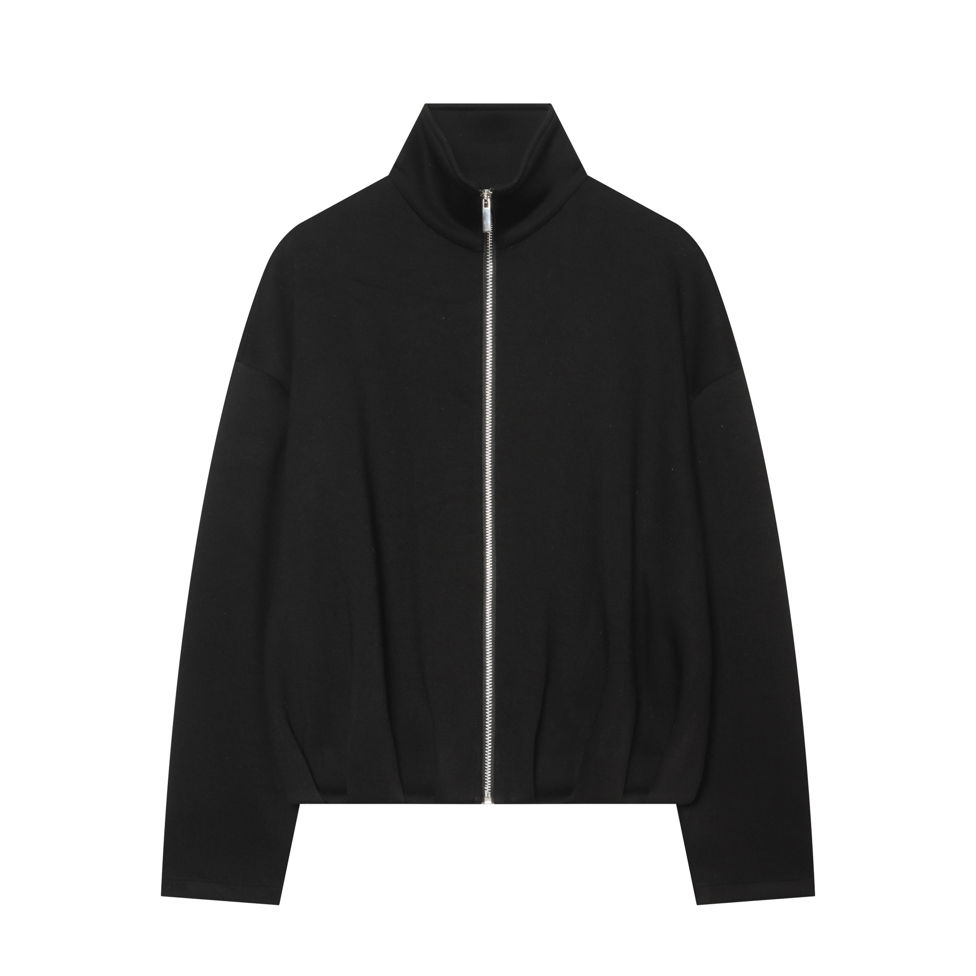 Women's Solid Color Stand Collar Bomber Jacket