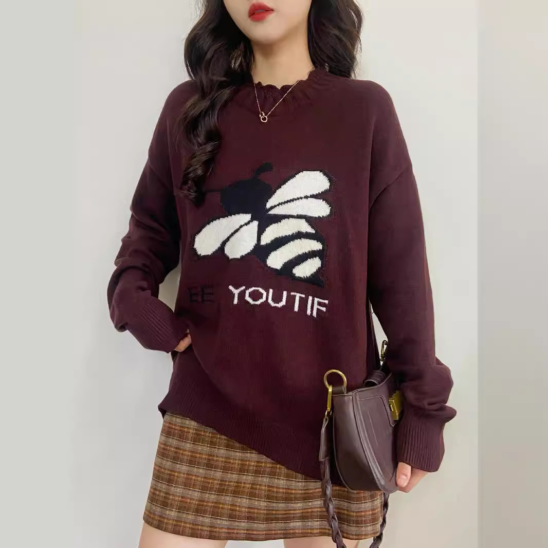 Women's Thick Knit Crewneck Pullover Sweater Long Sleeve