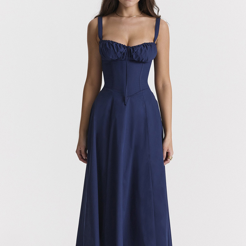 Floral French-Style Sleeveless A-Line Maxi Dress