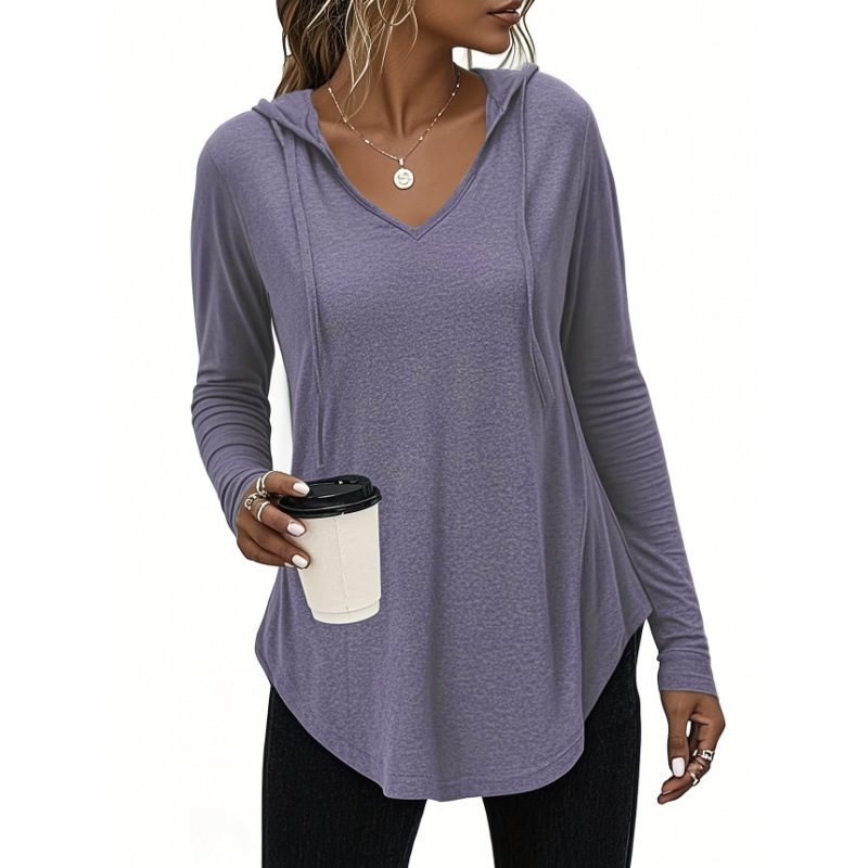 Women's Casual Hooded Long-Sleeve Sweatshirt Top