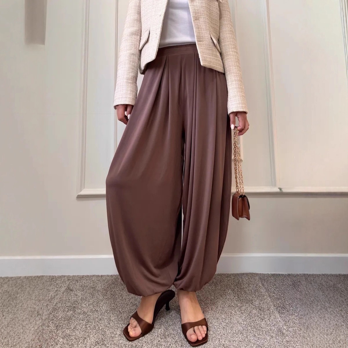 Women's Wide-Leg Pants with Pockets, Loose Casual Streetwear