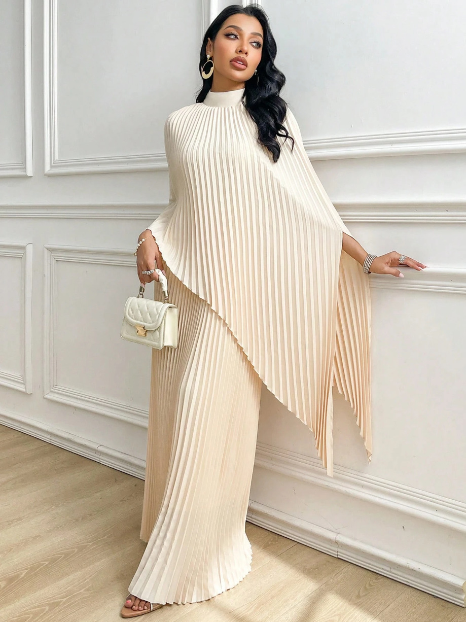 Women's Loose Pleated Irregular Two-Piece Dress Set