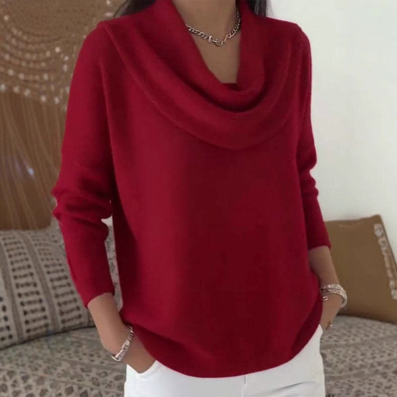 Women's Solid Color Long Sleeve Pullover Sweater