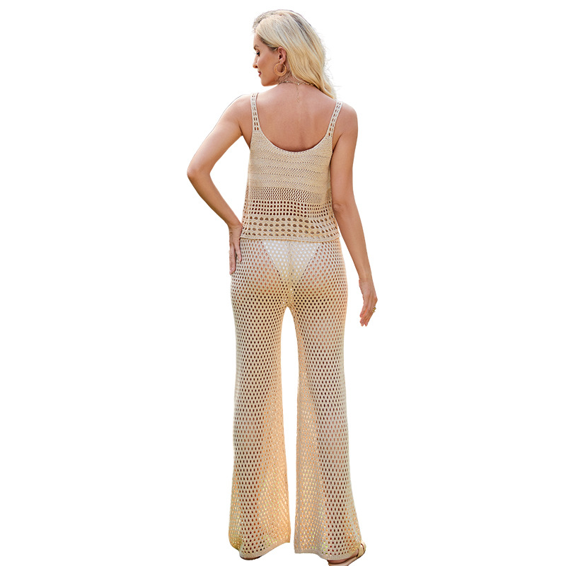 Women's Sleeveless Open-Knit Two-Piece Set