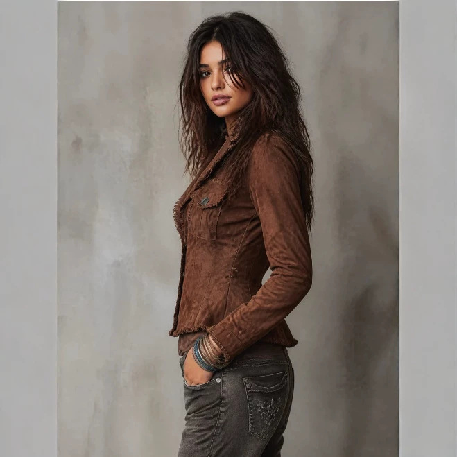 Women's Vintage Slim-Fit Raw-Color Jacket