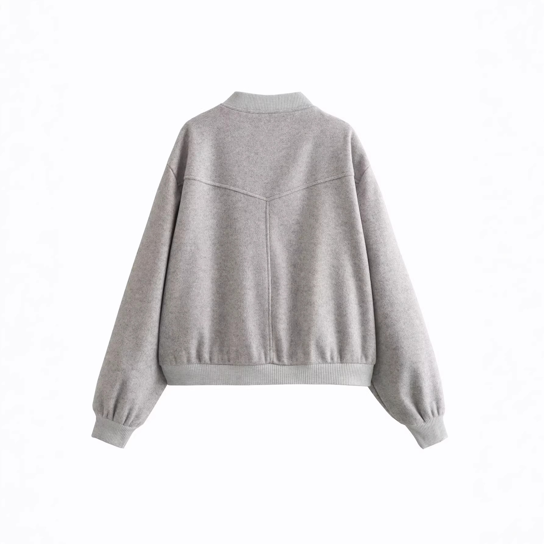 Women's Soft Short Bomber Jacket Long Sleeve Lined