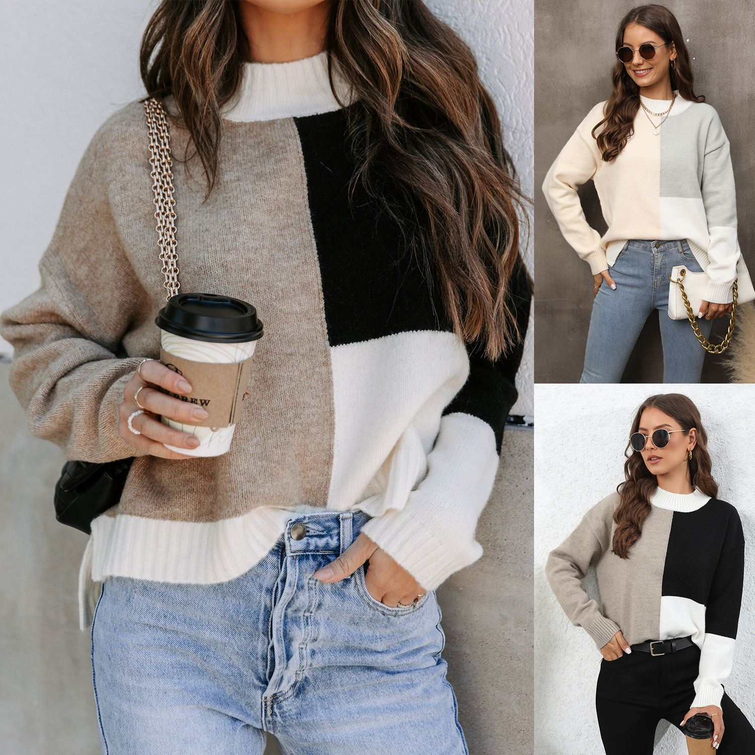 Women's Plus Size Asymmetric Knit Pullover Sweater