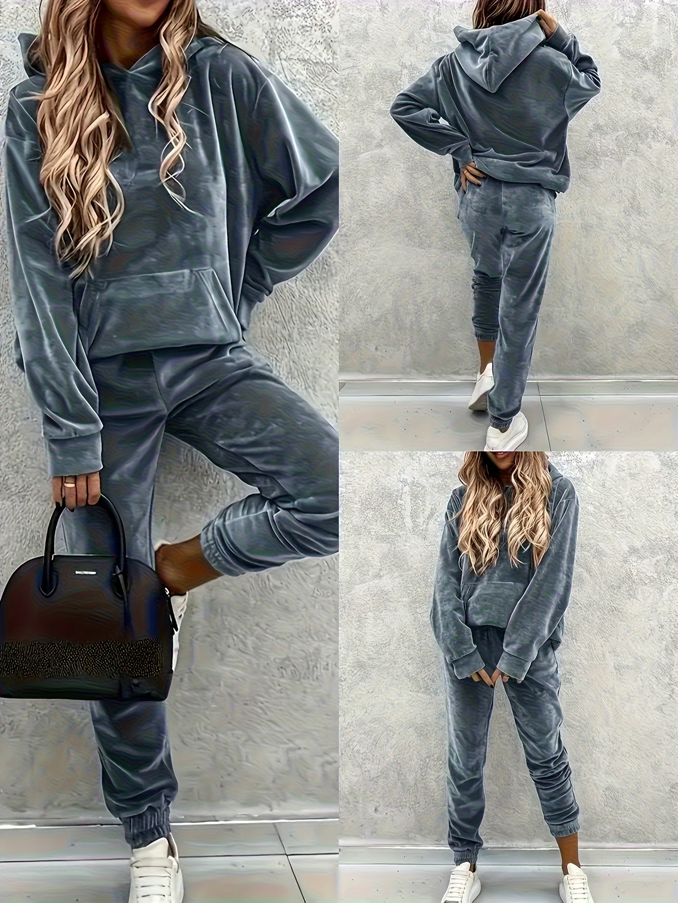 Velvet Long-Sleeve Lounge Set for Women