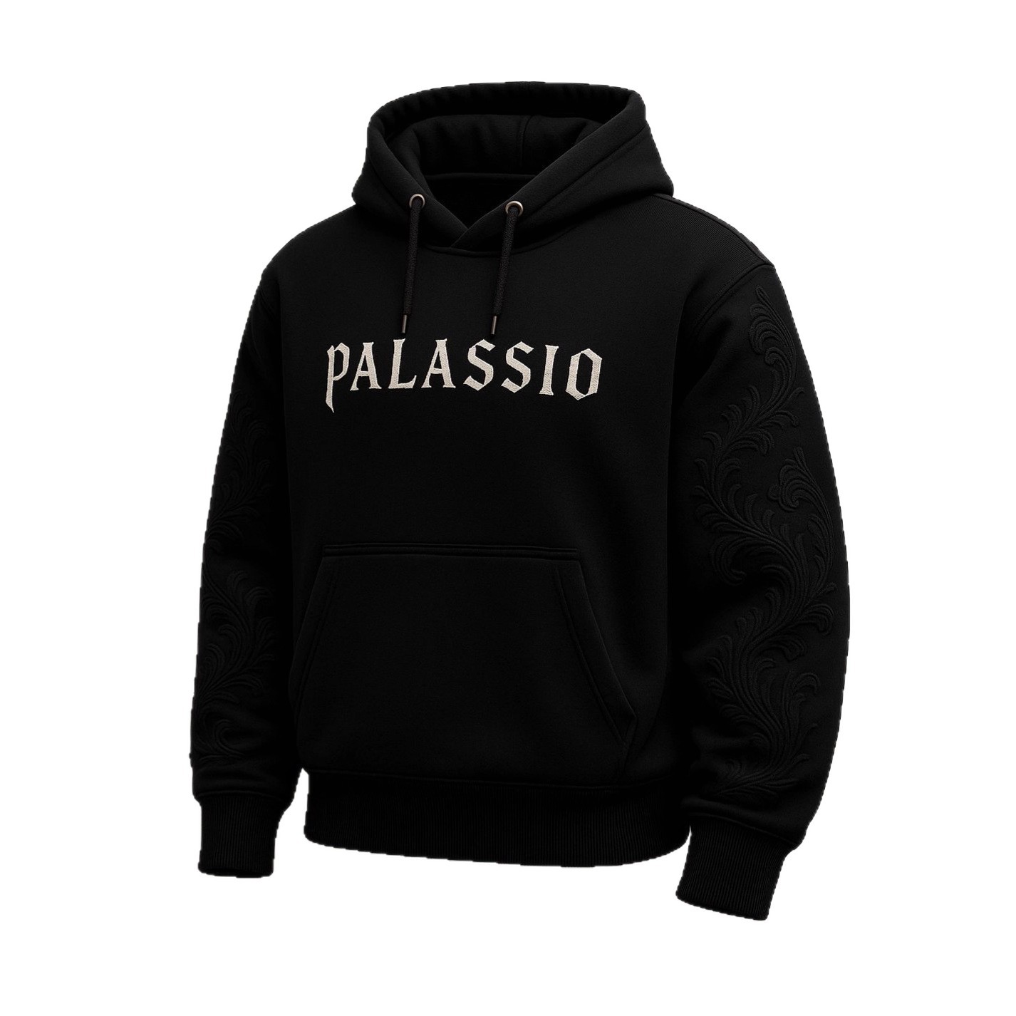Embroidered Letter Long-Sleeve Hooded Sweatshirt Unisex