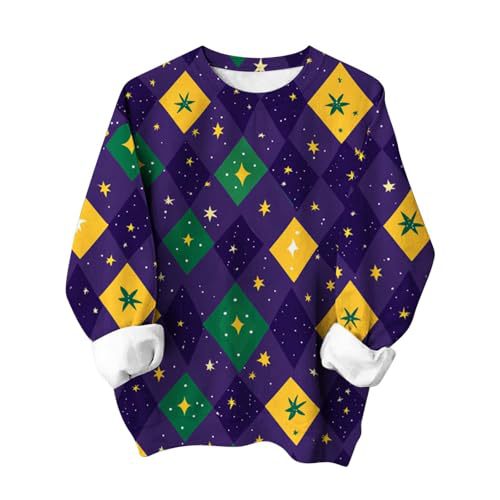 Women's St. Patrick's Day Mask Print Crewneck Sweatshirt