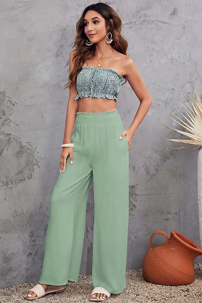 Women's Casual Wide-Leg Cotton-Linen Pants Loose Fit