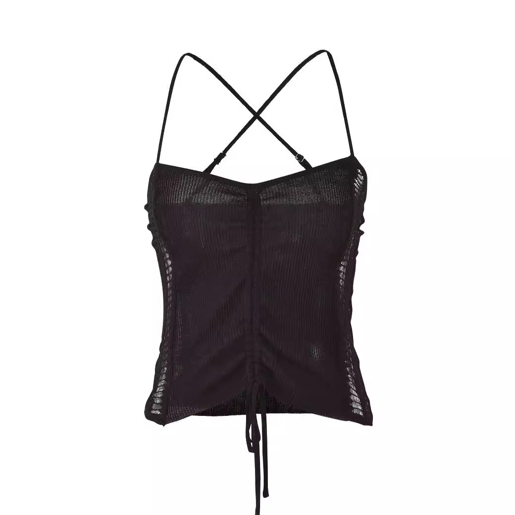 Lace-Up Cropped Cami & Bodycon Skirt Two-Piece Set