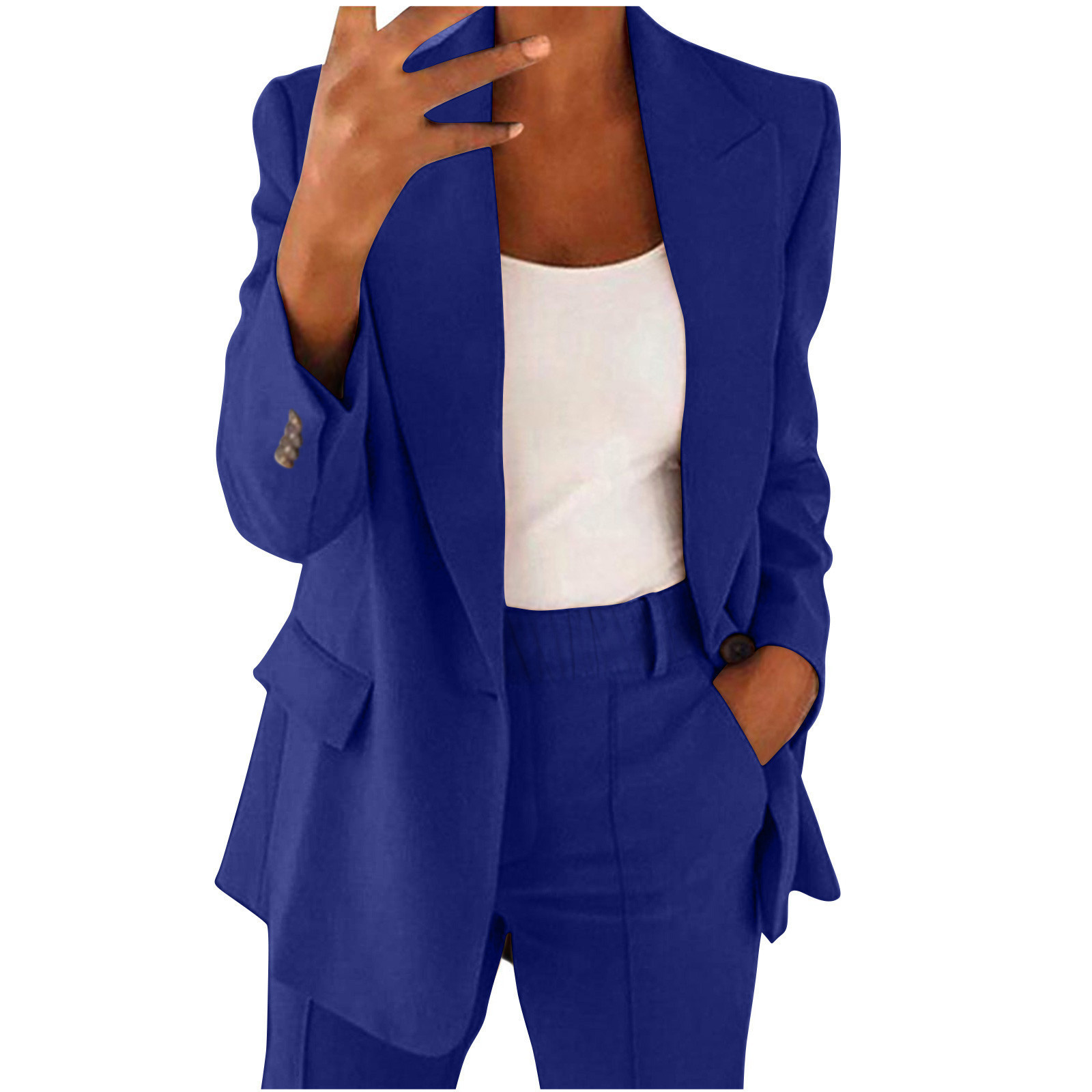 2026 New Cross-Border European & American Fall/Winter Women's Commuter Suit Set – Elegant Long-Sleeve Blazer and Pants Two-Piece Set for Women