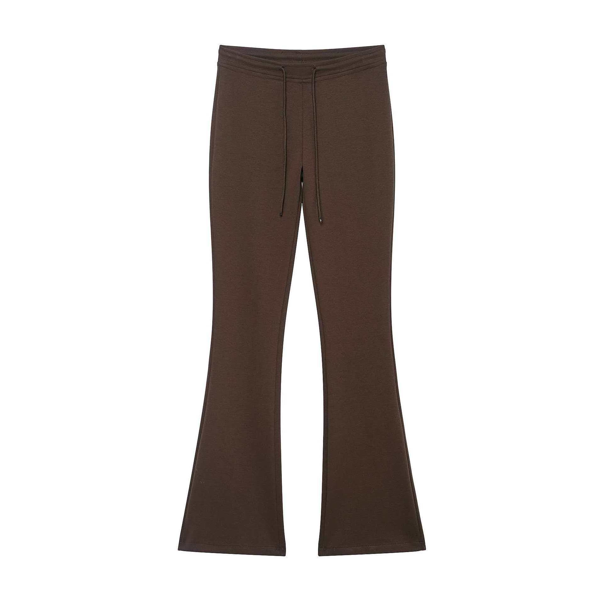 Women's High-Waist Adjustable Tie Flare Pants Casual