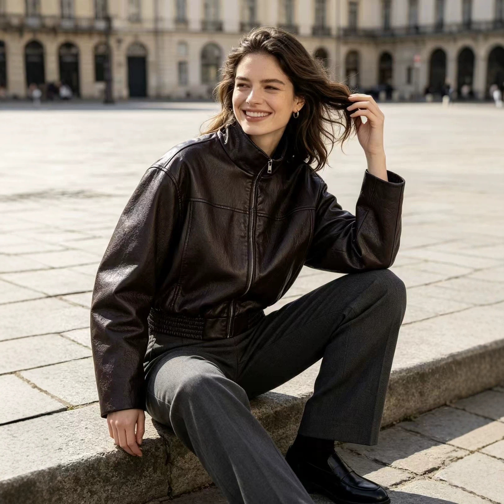 Women's Zip-Up Stand Collar Jacket