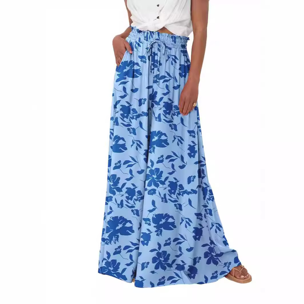 Women's High-Waist Wide-Leg Pants with Pockets