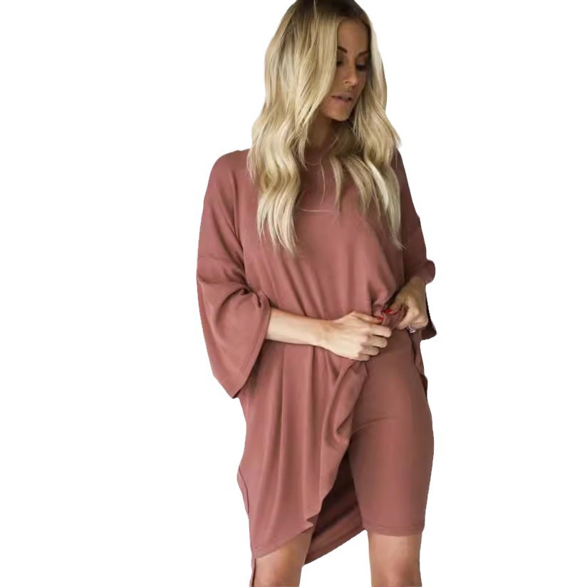 Women's Loose-Fit Short-Sleeve T-Shirt and Shorts Set, Casual Loungewear