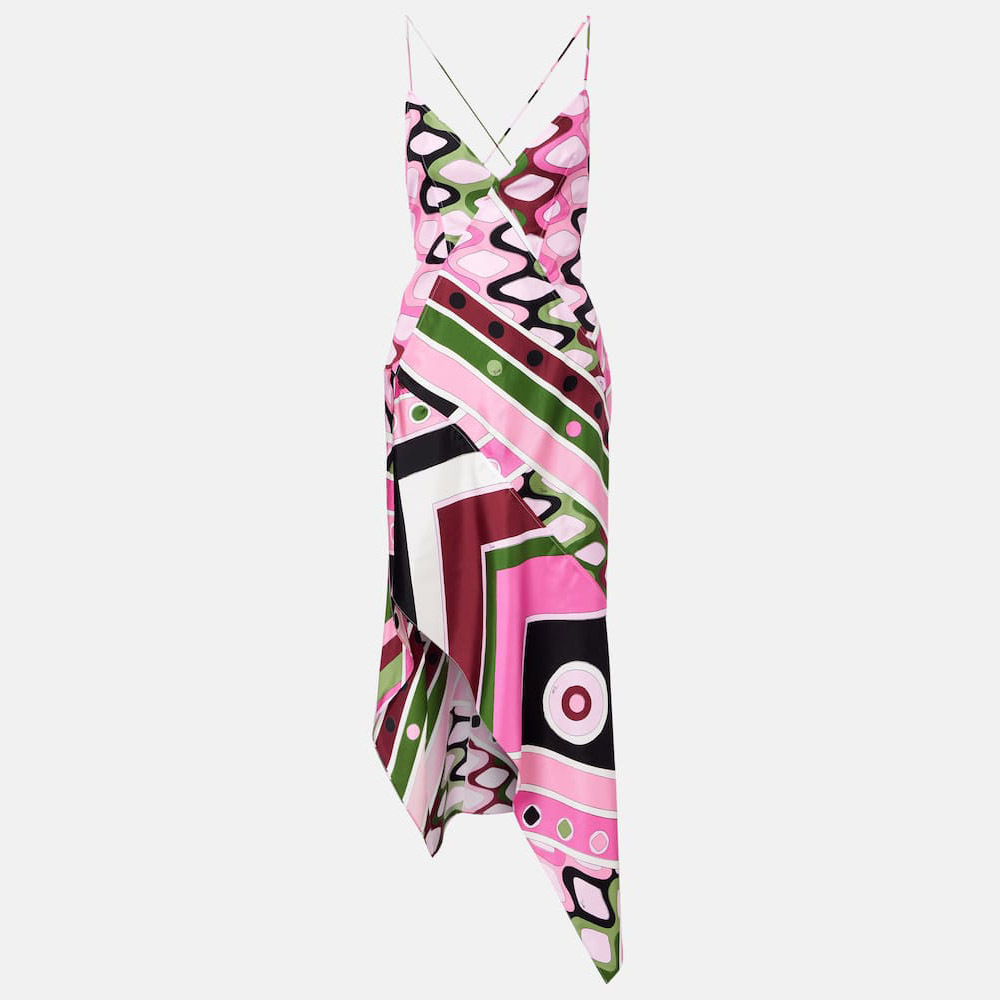 Women's Sleeveless Printed Open-Back Irregular Long Dress