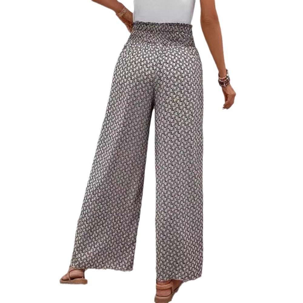 Women's Boho Wide-Leg Pants High Waist Loose Fit