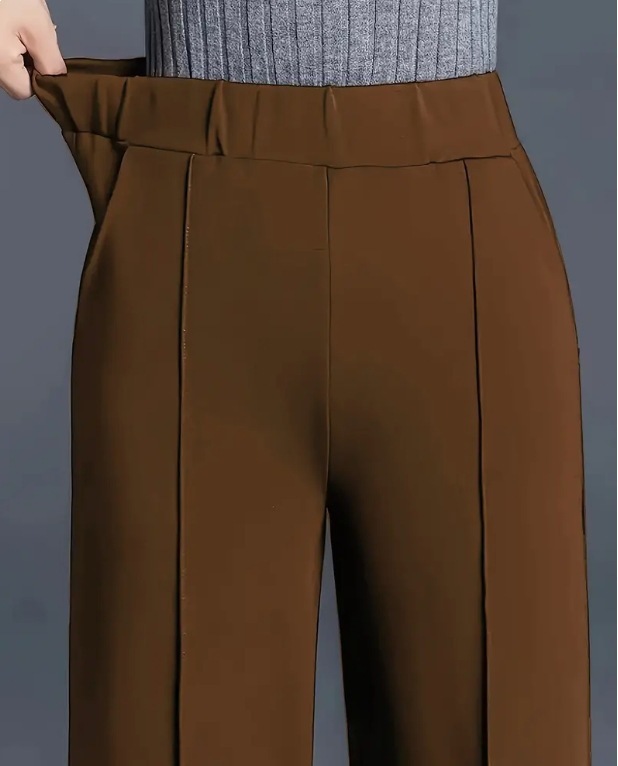 Women's High-Waist Wide-Leg Pants Solid Color Loose Slimming Casual