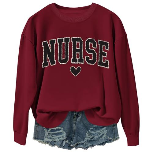 Nurse Heart Print Women's Crewneck Sweatshirt
