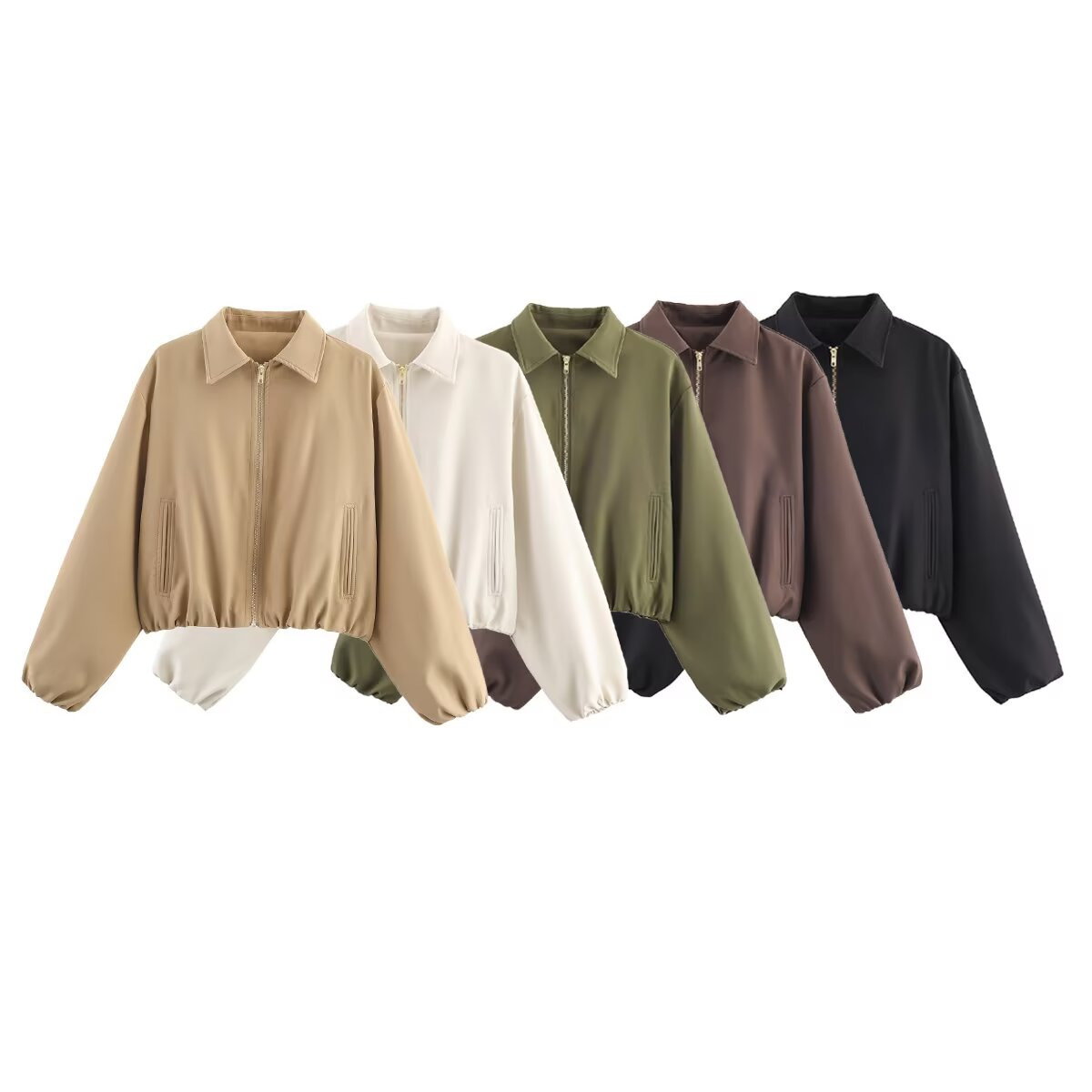 Women's Solid Zip-Up Puffer Jacket