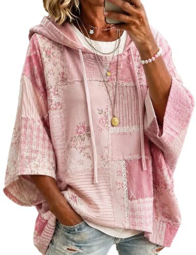Women's Ribbon Floral Bird Print Casual Hoodie