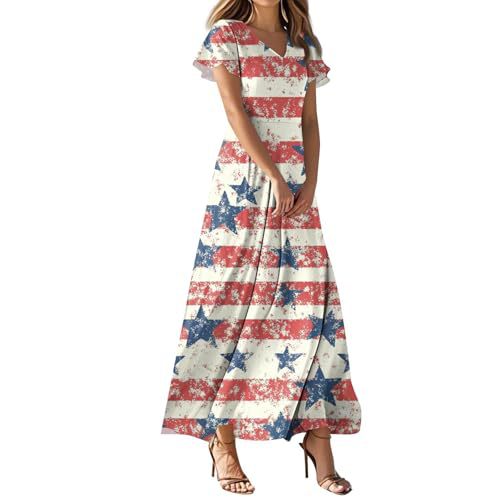 Women's Star Print Ruched Floral Midi Dress