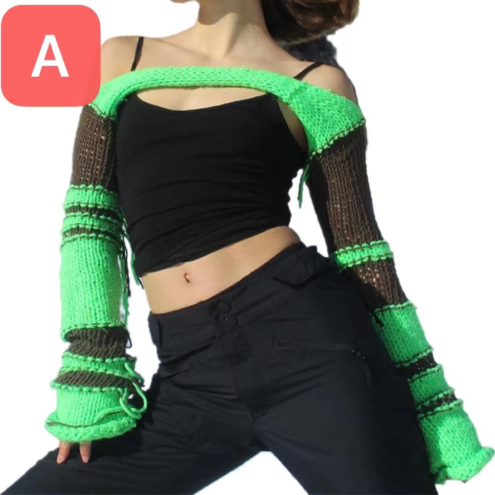 Women's Open-Knit Long-Sleeve Shrug