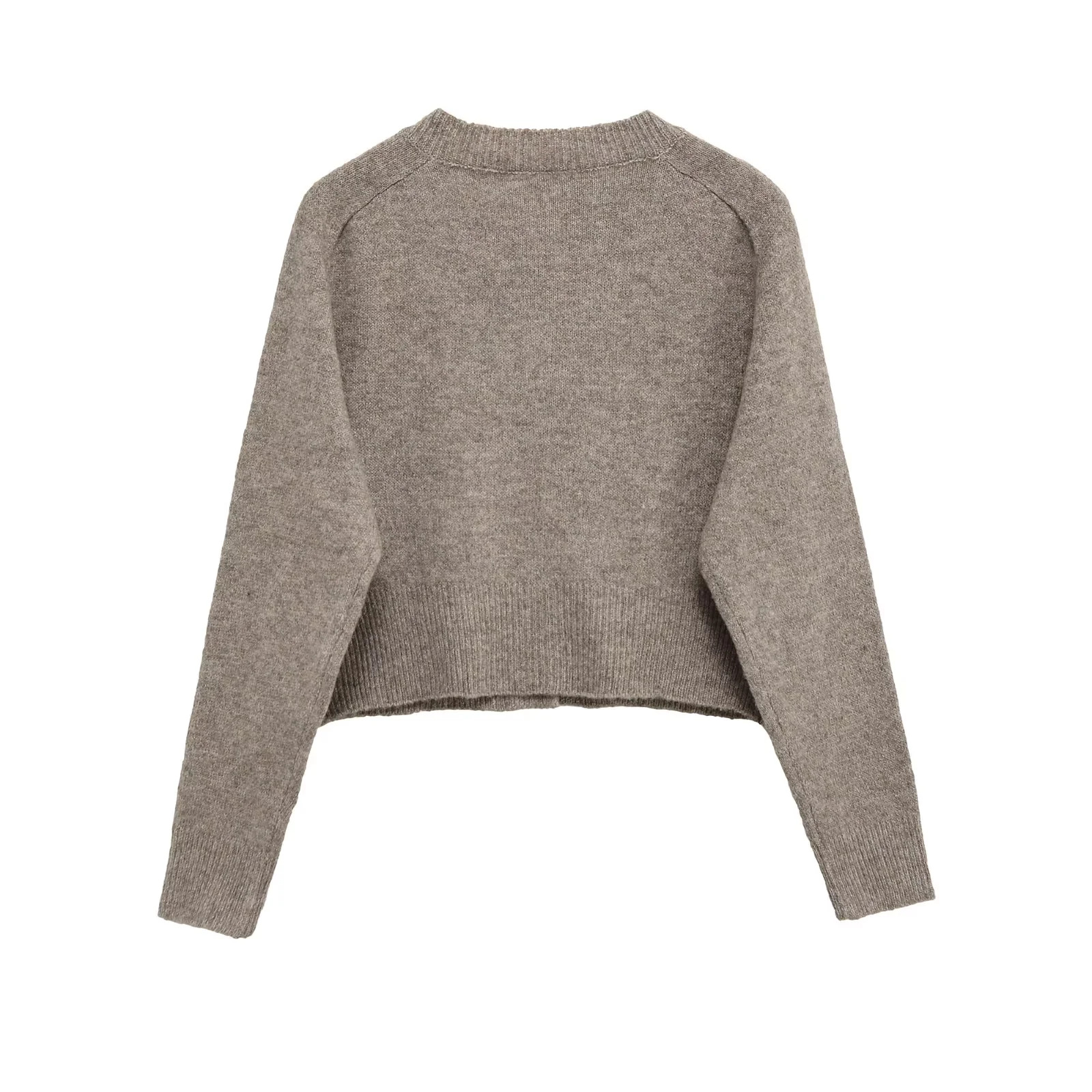 Women's Button-Front Cropped Knit Cardigan