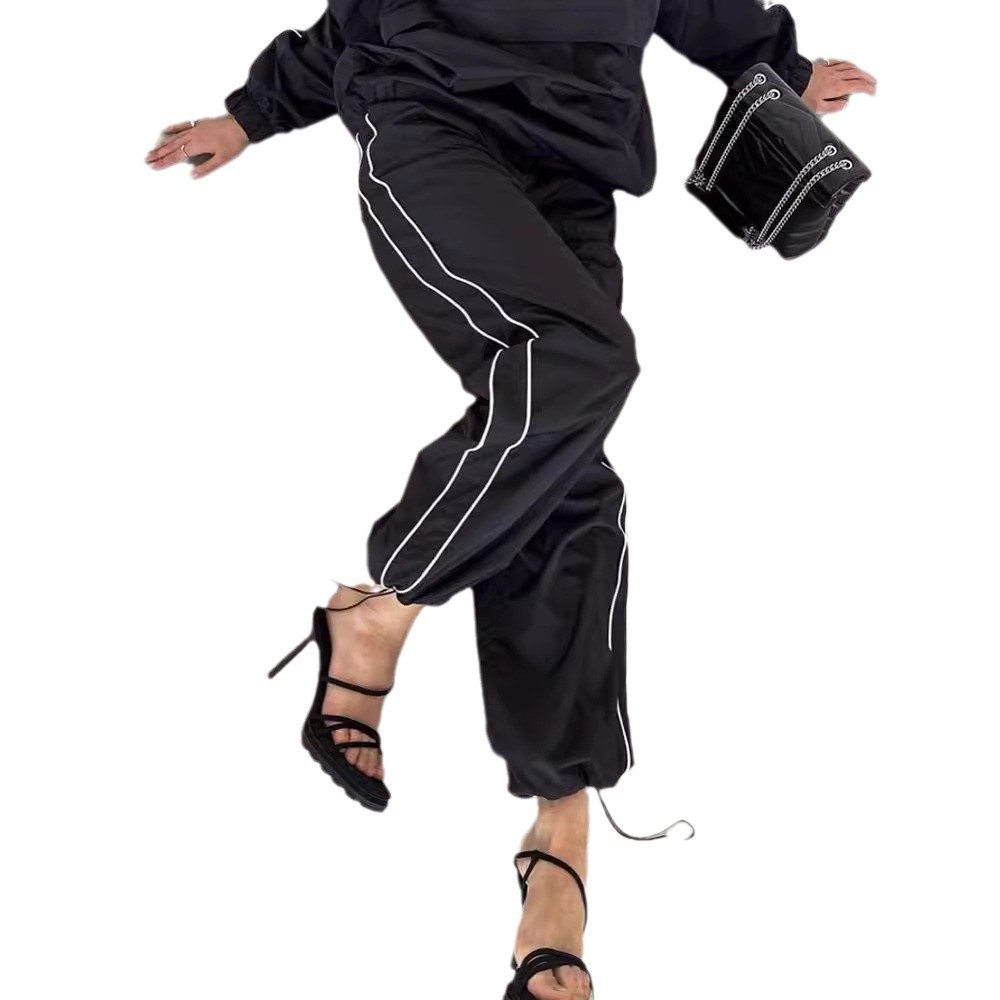 Women's Striped Long Sleeve Zip Hoodie and Pants Set