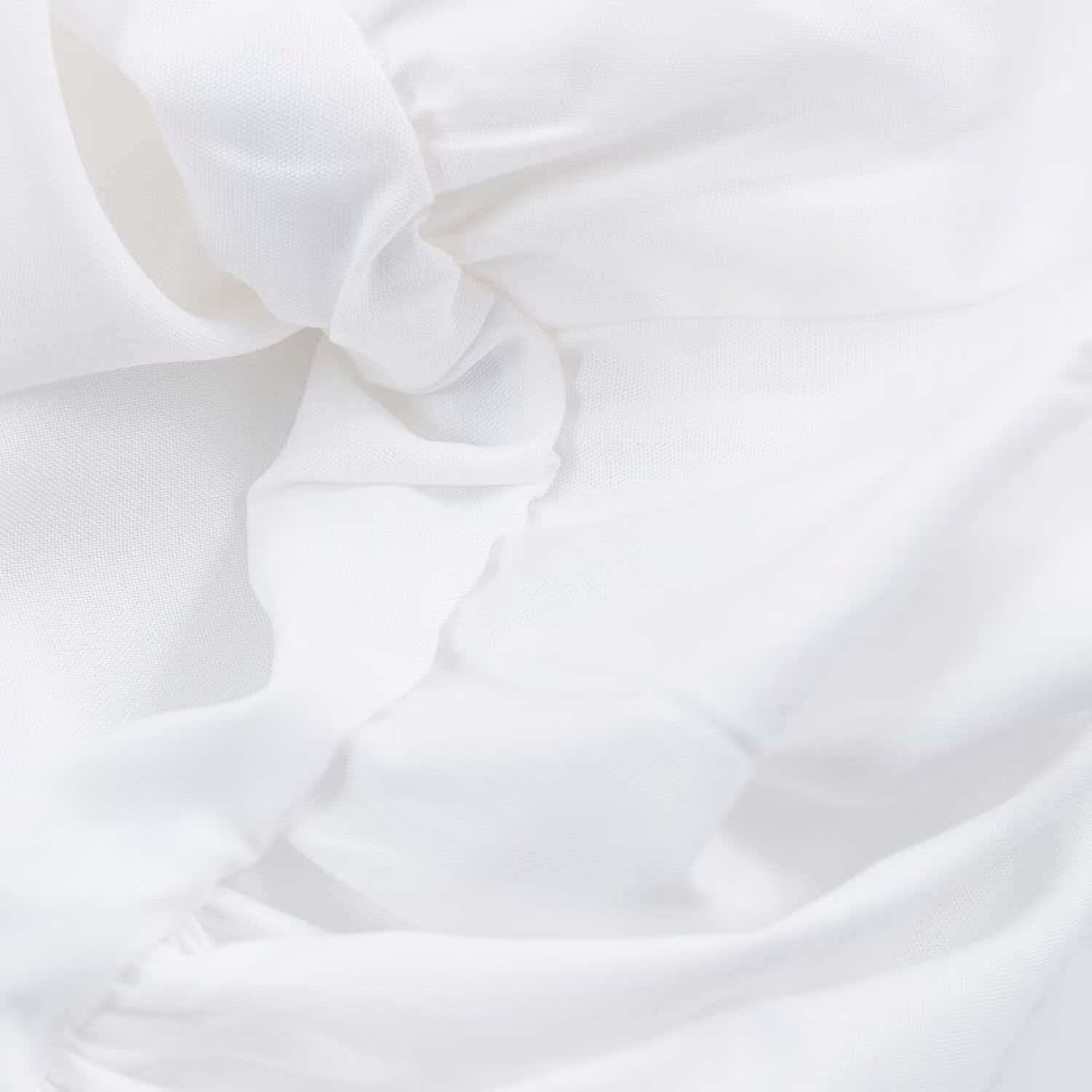 White V-Neck Puff Sleeve Cinched Waist Shirt Dress