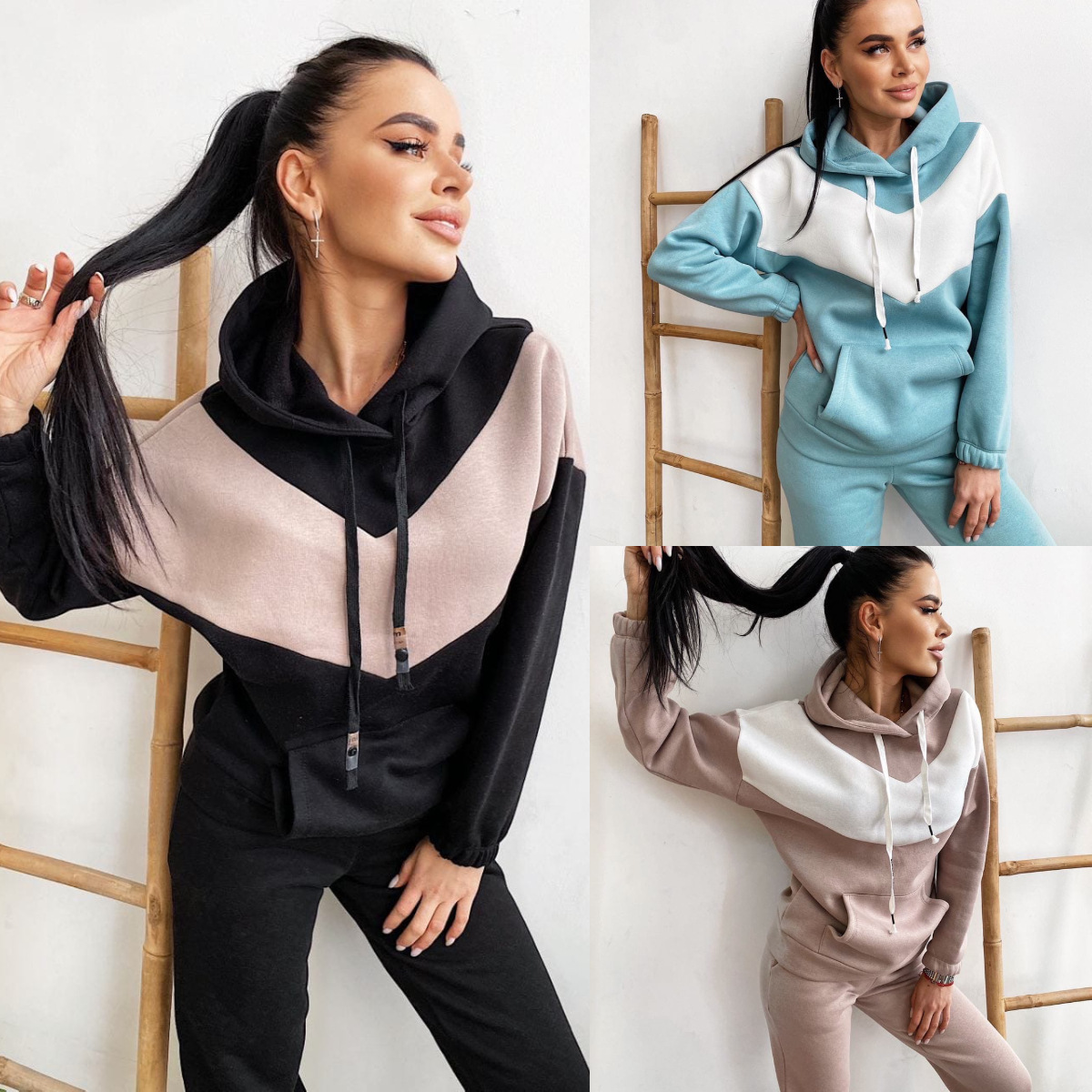 Women's Casual Sportswear Two-Piece Sweatsuit Set