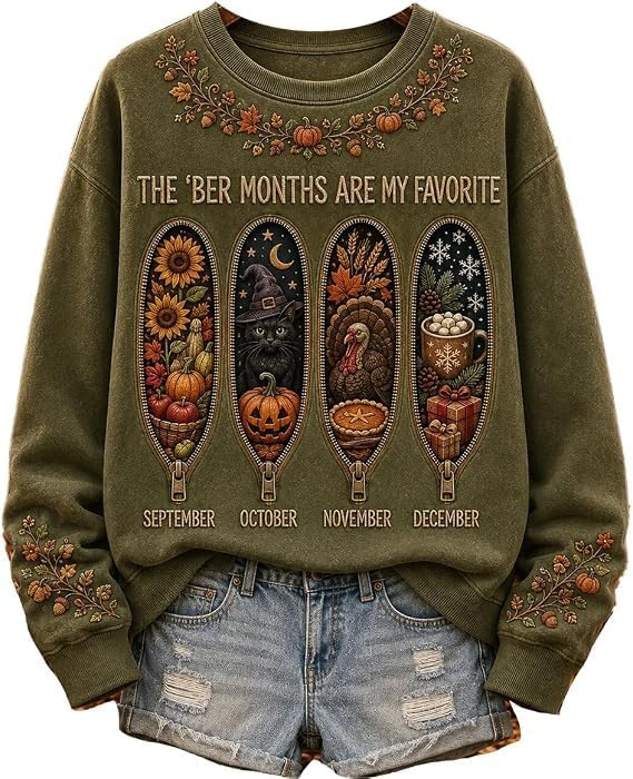 Evil Pumpkin Smiley Face Print Crewneck Long Sleeve Pullover Sweatshirt