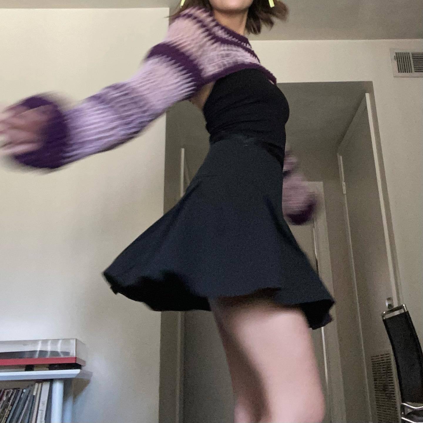 Women's Sexy Colorblock Cropped Knit Sweater
