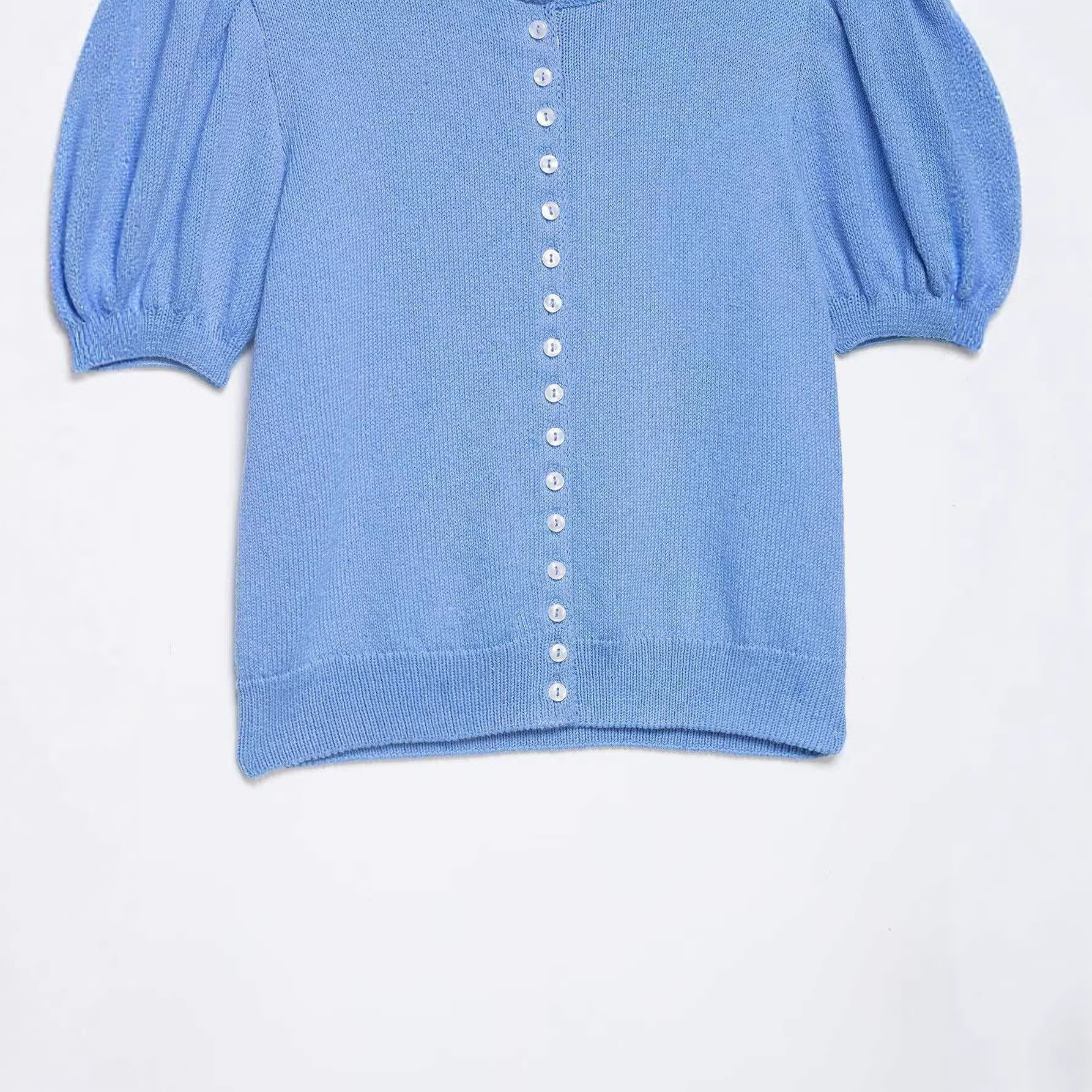 Women's Summer Crewneck Half-Sleeve Knit Cardigan