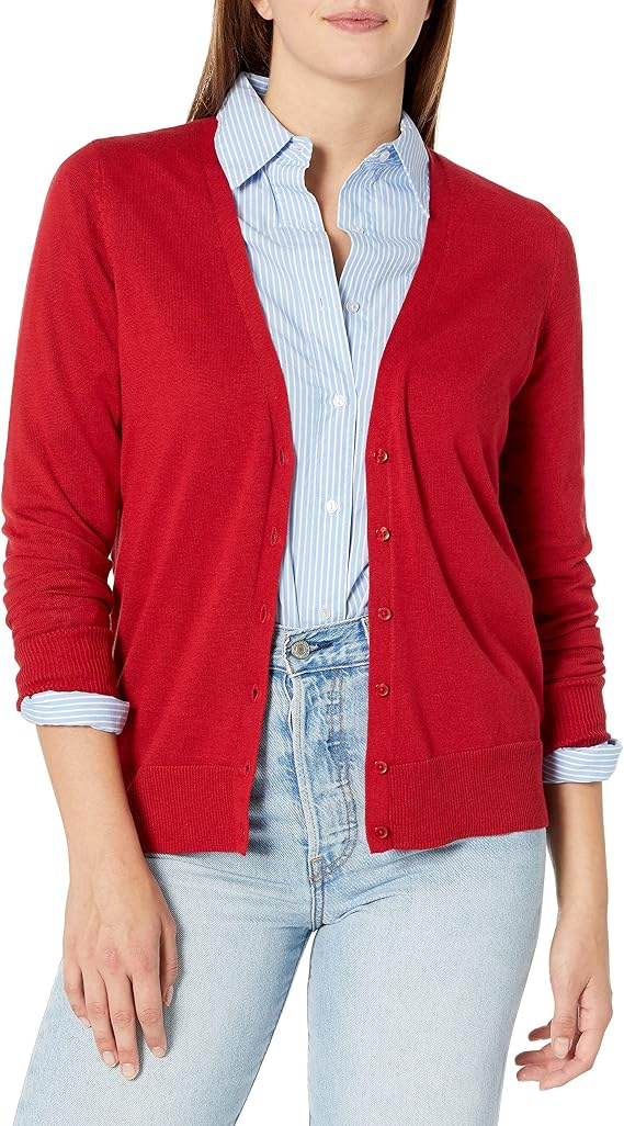 Women's Knit Single-Breasted Long-Sleeve Cardigan Sweater