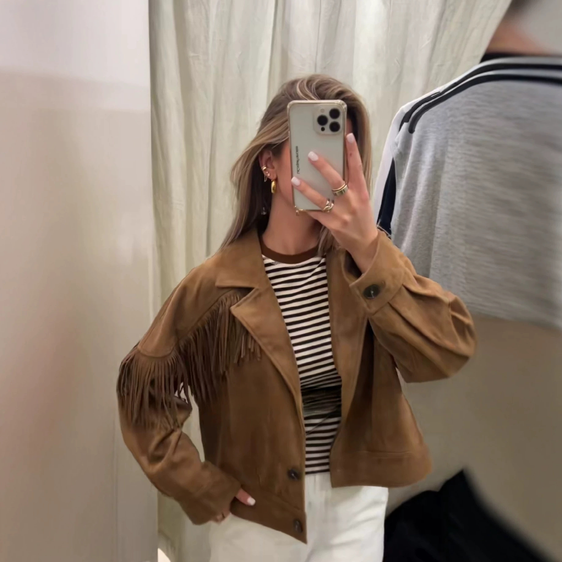 Sueded Fringe Jacket